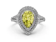 Pear-Shaped Halo Engagement Ring Setting for a Fancy Yellow Lab-Grown Diamond | Platinum - Design NV-24799