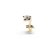 Round Lab-Grown Diamond Bar Set Solitaire Stud Earrings | Open Sides | Yellow Gold