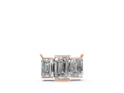 Emerald Cut Lab-Grown Diamond Three-Stone Bar Pendant Necklace | Bar Prong Ends | Rose Gold