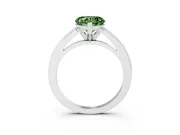 Fancy Green Heart Cut Diamond Solitaire Ring Set in White gold with Prong Setting and Classic Band