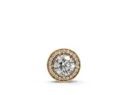 Round Lab-Grown Diamond Halo Pendant Necklace | Hidden Bail | Yellow Gold