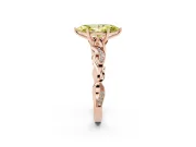 Marquise Vine Engagement Ring Setting for a Fancy Yellow Lab-Grown Diamond | Rose Gold