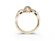 Marquise Bypass Solitaire Engagement Ring Setting for a Fancy Green Lab-Grown Diamond | Pavé Strands | Yellow Gold