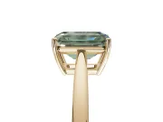 Emerald Cut Cathedral Engagement Ring Setting for a Fancy Green Lab-Grown Diamond | Yellow Gold - Design NV-24626