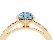Pear-Shaped Plain Engagement Ring Setting for a Fancy Blue Lab-Grown Diamond | Yellow Gold