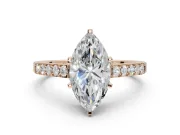 Marquise Pavé Solitaire Engagement Ring Setting | Crossover Gallery | Rose Gold