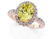 Oval Halo Engagement Ring Setting for a Fancy Yellow Lab-Grown Diamond | Pavé Band | Rose Gold