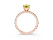 Emerald Cut Pavé Engagement Ring Setting for a Fancy Yellow Lab-Grown Diamond | Rose Gold