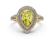 Pear-Shaped Halo Engagement Ring Setting for a Fancy Yellow Lab-Grown Diamond | Yellow Gold - Design NV-24799