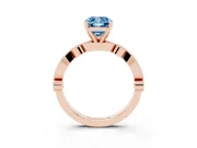 Cushion Cut Vintage Milgrain Engagement Ring Setting for a Fancy Blue Lab-Grown Diamond | Rose Gold