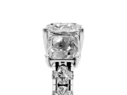 Asscher Cut Three Stone Engagement Ring Setting | Accented Shoulders | Platinum