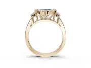 Heart-Shaped Halo Engagement Ring Setting for a Fancy Blue Lab-Grown Diamond | Graduated Channel Band | Yellow Gold