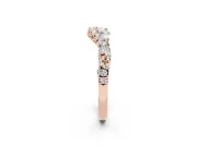 Round Diamond Curved Wedding Band Set in Rose gold with Pavé Shared Prong Setting