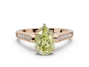 Pear-Shaped Engagement Ring Setting for a Fancy Yellow Lab-Grown Diamond | Rose Gold - Design NV-24597