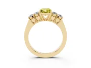 Radiant Cut 5 Stone Engagement Ring Setting for a Fancy Yellow Lab-Grown Diamond | Yellow Gold