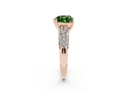 Heart-Shaped Multi Row Pave Engagement Ring Setting for a Fancy Green Lab-Grown Diamond | Rose Gold