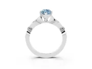 Marquise Floral Solitaire Engagement Ring Setting for a Fancy Blue Lab-Grown Diamond | Platinum