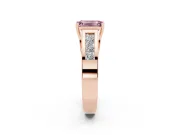 Emerald Cut Channel-Set Engagement Ring Setting for a Fancy Pink Lab-Grown Diamond | Rose Gold