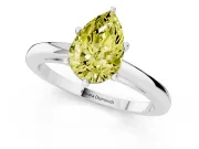 Pear-Shaped Plain Engagement Ring Setting for a Fancy Yellow Lab-Grown Diamond | White Gold