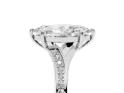 Marquise Pave Solitaire Engagement Ring Setting | Sweeping Shoulders | Sterling Silver