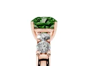 Cushion Cut Five Stone Engagement Ring Setting for a Fancy Green Lab-Grown Diamond | Rose Gold
