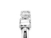 Emerald Cut Diamond Half Eternity Band Set in Platinum with Prong Setting