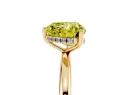 Heart-Shaped Hidden Halo Engagement Ring Setting for a Fancy Yellow Lab-Grown Diamond | Plain Band | Yellow Gold