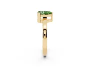 Pear-Shaped Solitaire Engagement Ring Setting for a Fancy Green Lab-Grown Diamond | Flat Tab Prongs | Yellow Gold