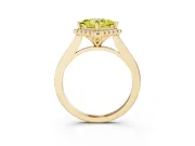 Princess Cut Halo Engagement Ring Setting for a Fancy Yellow Lab-Grown Diamond | Plain Polished Band | Yellow Gold