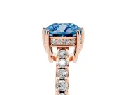 Cushion Cut Engagement Ring Setting for a Fancy Blue Lab-Grown Diamond | Rose Gold - Design NV-24649