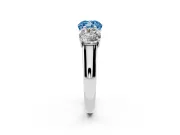 Cushion Cut Engagement Ring Setting for a Fancy Blue Lab-Grown Diamond | Sterling Silver - Design NV-24908