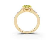 Heart-Shaped Half Bezel Engagement Ring Setting for a Fancy Yellow Lab-Grown Diamond | Channel Band | Yellow Gold