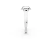 Asscher Cut Diamond Halo Ring Set in White gold with Cathedral Band and Prong Setting