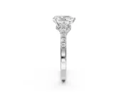 Pear-Shaped Pavé Solitaire Engagement Ring Setting | Crossover Gallery | Platinum