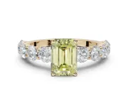 Emerald Cut Engagement Ring Setting for a Fancy Yellow Lab-Grown Diamond | Yellow Gold - Design NV-24455