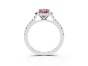 Radiant Cut Floral Petal Engagement Ring Setting for a Fancy Pink Lab-Grown Diamond | Petal Accents | Sterling Silver