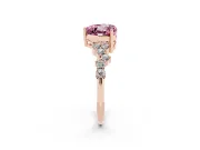 Heart-Shaped Scattered Accent Engagement Ring Setting for a Fancy Pink Lab-Grown Diamond | Rose Gold