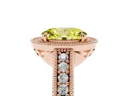 Oval Halo Engagement Ring Setting for a Fancy Yellow Lab-Grown Diamond | Rose Gold