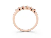 Round Diamond Eternity Band Set in Rose gold with Twist Prong Setting