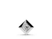 Princess Cut Lab-Grown Diamond Bezel Solitaire Pendant Necklace | Beveled Frame | White Gold