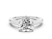Heart-Shaped Solitaire Engagement Ring Setting | Stepped Flat Band | White Gold