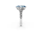 Marquise Three Stone Engagement Ring Setting for a Fancy Blue Lab-Grown Diamond | Accented Shoulders | Platinum
