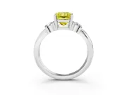 Radiant Cut Bar-Set Engagement Ring Setting for a Fancy Yellow Lab-Grown Diamond | Platinum