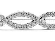 Marquise Diamond Pavé Infinity Chain Bracelet Set in Silver with Bezel Prong Setting