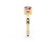 Princess Cut Solitaire Engagement Ring Setting for a Fancy Pink Lab-Grown Diamond | Flat Tab Prongs | Yellow Gold