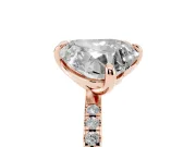Emerald Cut and Heart-Shaped Lab-Grown Diamond Toi et Moi Engagement Ring | Pavé Band | Rose Gold