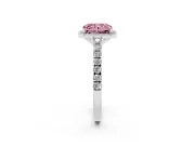 Radiant Cut Halo Pavé Engagement Ring Setting for a Fancy Pink Lab-Grown Diamond | Sterling Silver