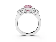 Princess Cut 5 Stone Engagement Ring Setting for a Fancy Pink Lab-Grown Diamond | White Gold