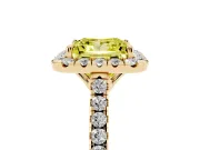 Princess Cut Raised Halo Engagement Ring Setting for a Fancy Yellow Lab-Grown Diamond | Yellow Gold