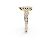 Pear-Shaped Halo Engagement Ring Setting for a Fancy Green Lab-Grown Diamond | Graduated Channel Band | Yellow Gold